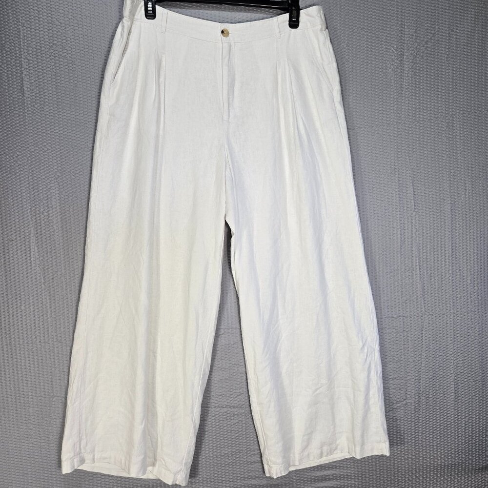 Liz Claiborne Women's NWT Linen Blend Wide Leg Fully Lined High Rise Pants